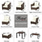 Festival Depot 5 Pcs Patio Conversation Set Outdoor Furniture Combination Sectional Sofa All-Weather PE Wicker Metal Armchairs with Seating Back Cushions Side Coffee Table Ottoman (Beige)