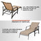 Deluxe 3 Piece Patio Set with Adjustable Textilene Chaise Lounges and Glass Coffee Table