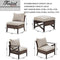Festival Depot 4-Piece Patio Conversation Set Combinations Armchair Outdoor All-Weather Wicker Metal Chairs for Porch Lawn Garden Balcony Pool Backyard, Thick Cushions