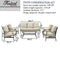 Festival Depot 6Pcs Outdoor Furniture Patio Conversation Set All Weather Black Metal Armchairs with Seat and Back Cushions, Rectangle Coffee Table for Deck Lawn Garden, Beige