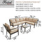 Festival Depot 8-Pieces Patio Outdoor Furniture Conversation Sets Loveseat Sectional Sofa, All-Weather Black X Slatted Back Chairs with Coffee Table and Thick Soft Removable Couch Cushions (Beige)