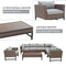 Festival Depot 8 Pieces Outdoor Furniture Patio Conversation Set Combination Sectional Corner Sofa All-Weather Woven Wicker Metal Chairs with Seating Back Cushions Side Coffee Table, Gray