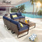 Festival Depot 7 Pieces Patio Conversation Sets Outdoor Furniture Loveseats Sectional Sofa with All-Weather PE Rattan Wicker Back Chair, Coffee Side Table and Soft Removable Couch Cushions(Blue)