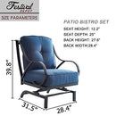 Festival Depot Patio Conversation Set Outdoor Furniture 50,000 BTU 42 Inch Propane Fire Pit Table Gas and Armrest Chair with Thick & Soft Cushions for Garden, Deck, Pool, Backyard