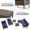 Festival Depot 10 Pcs Patio Conversation Sets Outdoor Furniture Sectional Sofa Loveseat with All-Weather PE Rattan Wicker Chair Coffee Table and Thick Soft Removable Couch Cushions(Blue)