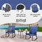 Deluxe 3 Piece Blue PE Wicker Rocking Chair Bistro Set with Cushions and Metal Coffee Table