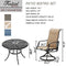 Festival Depot 5 Pieces Patio Dining Conversation Set, 4 Swivel Bistro Armrest Chair & 1 Round Metal Table with 2.04" Umbrella Hole for Deck Poolside Porch Backyard