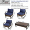 Festival Depot 10 Pcs Patio Conversation Sets Outdoor Furniture Sectional Sofa Loveseat with All-Weather PE Rattan Wicker Armchair,Coffee Table and Soft Removable Couch Cushions (Blue)