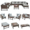 Festival Depot 10 Pieces Patio Conversation Set Combination Sectional Corner Sofa Set Outdoor Furniture Chairs with Cushions Side Coffee Table Ottoman, Gray
