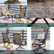 Festival Depot 3 PC Bistro Outdoor Patio Dining 360¡Swivel Chairs Set Furniture Rockers Armrest Chair Square Metal Steel Frame Coffee Table for Deck Garden Pool