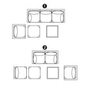 Festival Depot 6pc Patio Conversation Set Sectional Corner Sofa Set Outdoor All-Weather Wicker Metal Chairs with Seating Back Cushions Side Coffee Table Ottoman Garden Poolside,Gray
