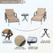 Festival Depot 3 Pcs Patio Outdoor Furniture Chaise Lounge Chair Set with Textilene Fabric and Metal Adjustable Back Curved Armrest, Glass Desktop Side Coffee Table for Porch Yard Garden