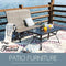 Festival Depot 2pcs Outdoor Furniture Patio Conversation Set Metal Coffee Table Loveseat Armchairs Glider with Textilene Fabric Without Pillows for Lawn Beach Backyard Pool, Beige