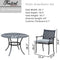 Festival Depot 5 Piece Patio Dining Set Metal Chairs with Seat Cushions and Round Iron Table with Umbrella Hole All Weather Outdoor Furniture for Bistro Deck Garden