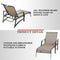 Festival Depot 3 Pcs Patio Outdoor Furniture Chaise Lounge Chair Set with Textilene Fabric and Metal Adjustable Back Curved Armrest, Glass Desktop Side Coffee Table for Porch Yard Garden