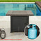 Sports Festival Fire Pit Table Set of Propane Fire Table and 4 Wicker Chairs with Thick Cushions and Rattan Back for Patio Outdoor Furniture, CSA Certification