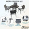 Festival Depot 5 Piece Patio Dining Set Metal Chairs with Seat Cushions and Round Iron Table with Umbrella Hole All Weather Outdoor Furniture for Bistro Deck Garden