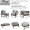 Festival Depot 10 Pieces Outdoor Furniture Patio Conversation Set Combination Sectional Sofa Loveseat All-Weather Woven Wicker Metal Armchairs with Seating Back Cushions Side Coffee Table Ottoman,Gray