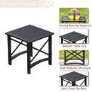 Festival Depot 3pcs Patio Outdoor Furniture Conversation Bistro Set Metal Armchairs with Thick Seat Back Cushions and Side Coffee Table for Lawn Backyard Deck