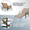 Festival Depot 3 Pcs Patio Outdoor Furniture Chaise Lounge Chair Set with Textilene Fabric and Metal Adjustable Back Curved Armrest, Glass Desktop Side Coffee Table for Porch Yard Garden