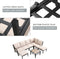 Festival Depot 8 Pieces Patio Conversation Set Sectional Sofa Corner Armchair Ottoman with Thick Cushions and Side Coffee Table All Weather Metal Outdoor Furniture for Deck Garden, Beige