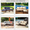 Festival Depot 4-Piece Patio Conversation Set Sectional Corner Sofa Combination X-Shaped Legs Outdoor All-Weather Wicker Metal Armless Chairs for Porch Lawn Garden Balcony Pool Backyard, Brown