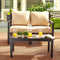 Festival Depot 3 Piece Patio Furniture Set All-Weather Polyester Fabrics Metal Frame Sofa Outdoor Conversation Set Sectional Armrest Chair Couch with Cushion & Coffee Table for Deck Poolside (Beige)